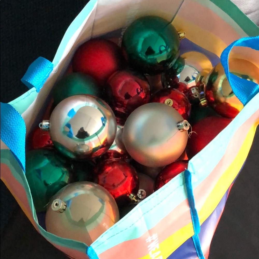 Bag full of Christmas ornaments!